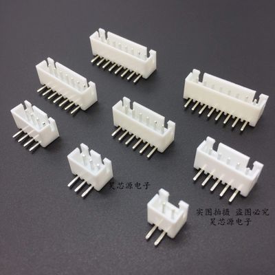 Davitu Electrical Equipments Supplies - 100Pcs 2.54Mm Spacing series Right Angle Bend the foot Jst Xh Connector Pin Header White ROHS 2 3 4 5 6 7 8 9 10 pin - (Pins: 8P)
