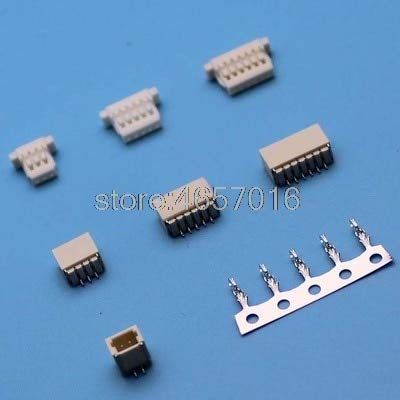 Davitu Electrical Equipments Supplies - 20 Set SH1.0 Connetor 1.0mm Pitch Horizontal Type 2/3/4/5/6/7/8/9/10P/11P/12P (Pin Header + Housing + Terminal) - (Color: 6 Pin)