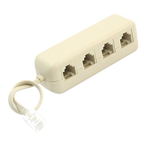 Davitu Electrical Equipments Supplies - IMC RJ11 6P4C to 6P4C 4 Way Telephone Line Modular Splitter Adapter White