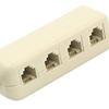 Davitu Electrical Equipments Supplies - IMC RJ11 6P4C to 6P4C 4 Way Telephone Line Modular Splitter Adapter White view 2