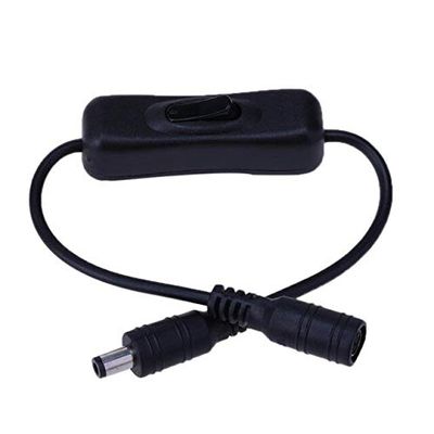 Davitu Electrical Equipments Supplies - 30cm Male to Female Mini Switch Connector 12V/24V DC Power Adapter for Single Color LED Strip - (Color: Black)