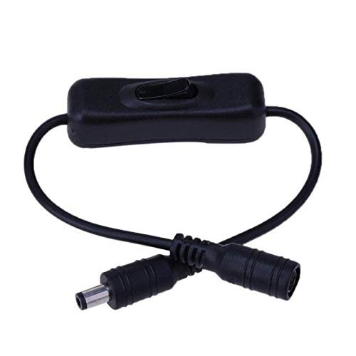 Davitu Electrical Equipments Supplies - 30cm Male to Female Mini Switch Connector 12V/24V DC Power Adapter for Single Color LED Strip - (Color: Black)