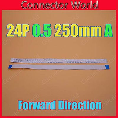 Davitu Electrical Equipments Supplies - 2-100PCS/LOT FFC FPC 24pin flat flexible cable 0.5mm pitch 24 pin forward Length 250mm Width 12.5mm Ribbon 24p Flex Cable - (Color: 50pcs)