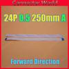 Davitu Electrical Equipments Supplies - 2-100PCS/LOT FFC FPC 24pin flat flexible cable 0.5mm pitch 24 pin forward Length 250mm Width 12.5mm Ribbon 24p Flex Cable - (Color: 50pcs) view 1