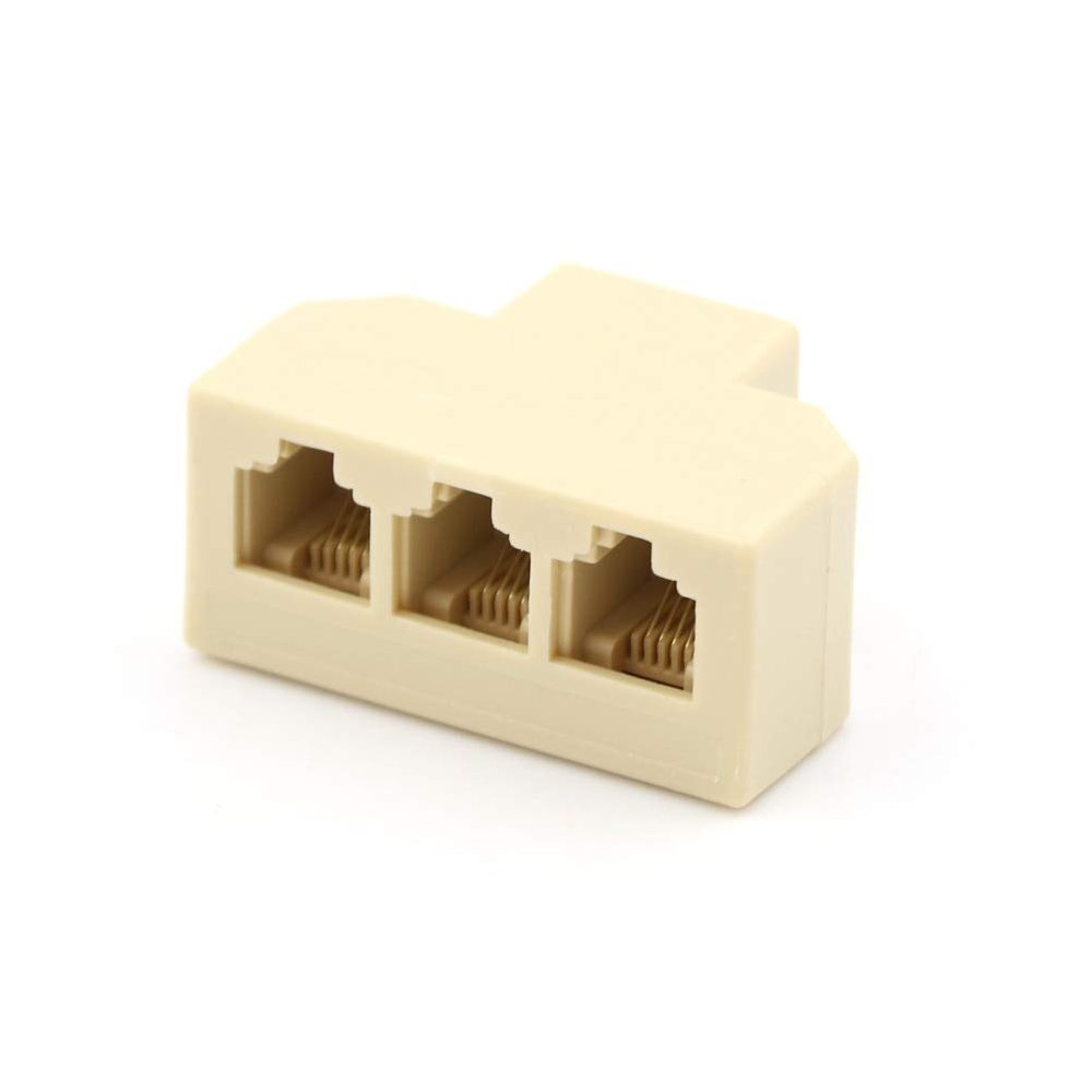 Davitu Electrical Equipments Supplies - 1PCS RJ11 Splitter 3 Way Adapter 1 M to 3 F RJ-11 6P4C Phone Jack Splitter