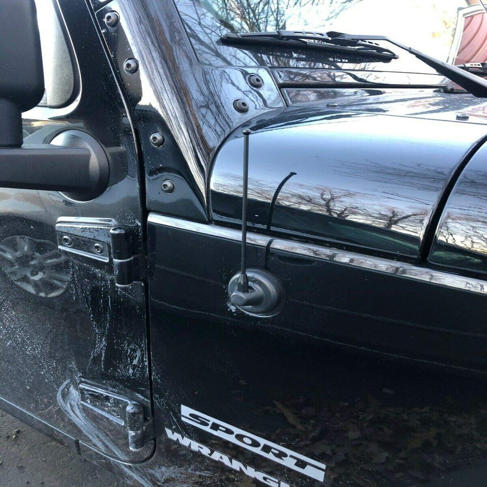 7 Stainless Black Antenna MAST Compatible for Jeep Wrangler JK JL Gladiator 2007-2021