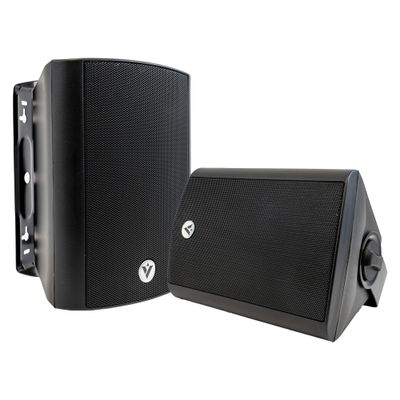 VOYZ 5.25" Black Wall Speakers | 70V/100V Indoor & Outdoor Architectural Speakers | 2-Way Passive Loudspeakers | Water-Resistant | Full-Range Dynamic Sound | Wall-Mounted (Set)