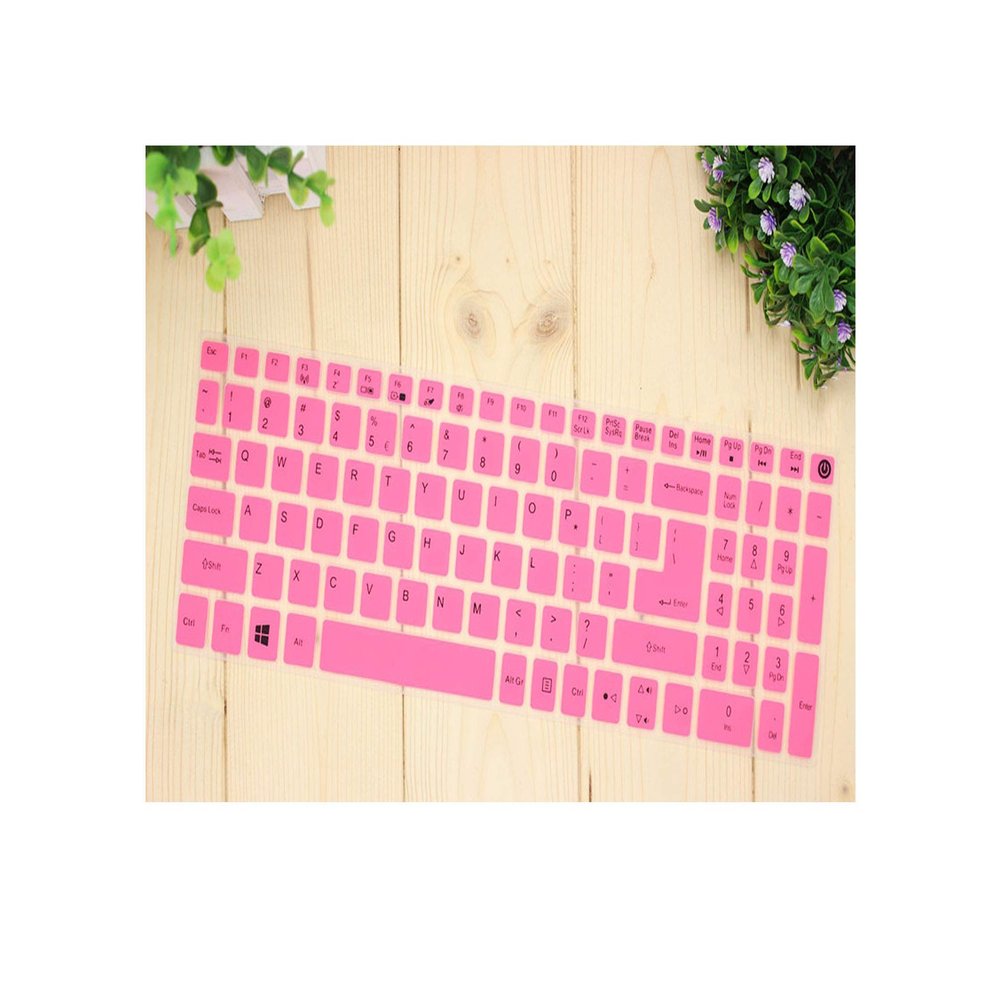 15.6 Inch Silicone Keyboard Cover Protector for Acer Aspire E15 V3/E5-553G/575G F5-572G/573G T5000 V5-591G V5-T5000-pink-