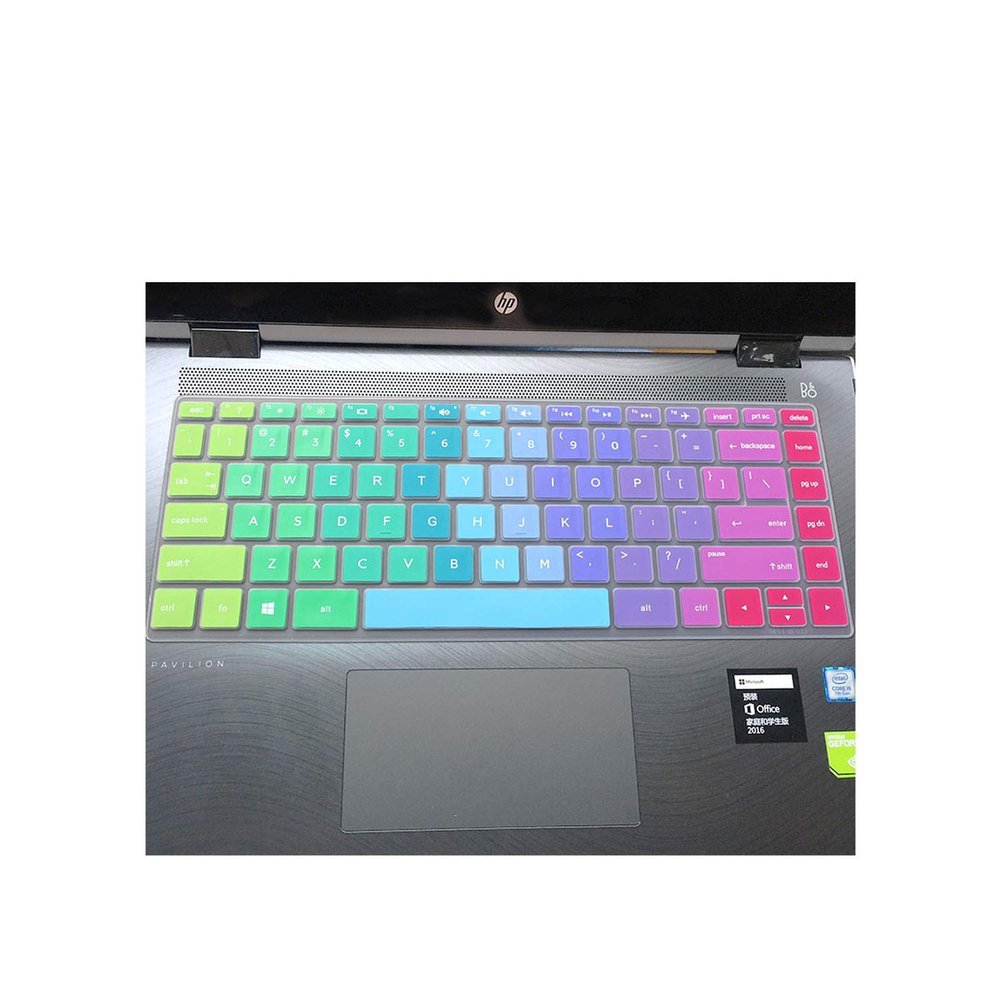 14 Inch Laptop Keyboard Cover Protector for HP Pavilion X360 14-BAxxxx / X360 14-BFxxxx Series Notebook Skin-Rainbow-