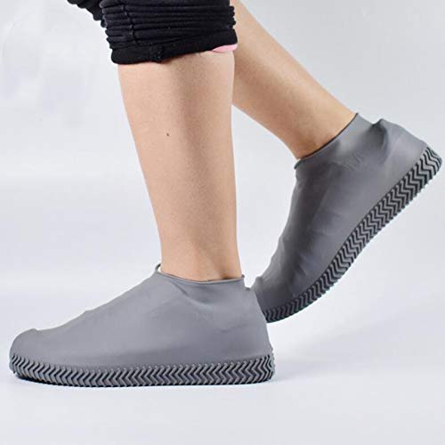 N A Boots Waterproof Shoe Cover Silicone Material Unisex Overshoes Reusable Protectors Rain Boots Non-Slip Washable Material Unisex (Grey, Small)