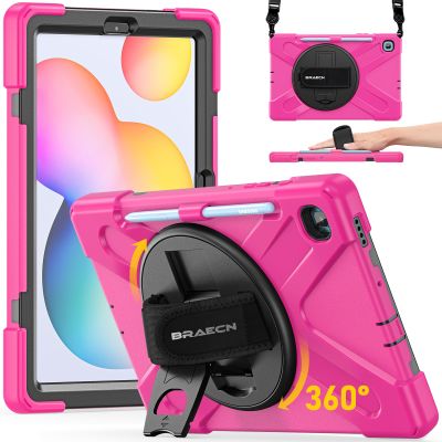 BRAECN for Samsung Galaxy Tab S6 lite Case 10.4 inch 2024/2022,Rugged Shockproof Case with 360 Rotating Hand Strap&Kickstand, Shoulder Strap, S Pen Holder for Samsung Galaxy Tab S6 Lite Tablet