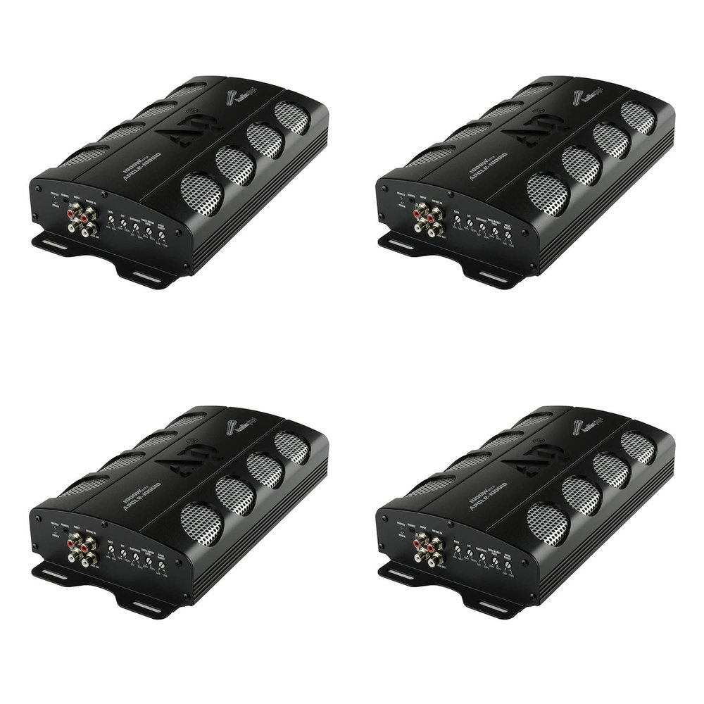 Audiopipe 4 x APCLE-10001D 1,000 Watts RMS High Performance Class D Mono Vehicle Amplifier w/ Overload Protection, Black (4 Pack)