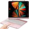360 Rotatable Keyboard Case for iPad Air 13-inch (M4/M3/M2, 2026/2025/2024)/Pro 12.9 (6th/5th/4th/3rd Gen) with TouchPad, Flip Smart Case with Backlits Trackpad Keyboard, Rose Gold view 1