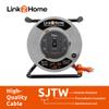 Link2Home Contractor Grade Retractable Extension Cord Reel 75 Ft. with 4 Outlets & Heavy Duty/High Visibility 3-Prong SJTW Cord view 3