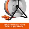 Link2Home Contractor Grade Retractable Extension Cord Reel 75 Ft. with 4 Outlets & Heavy Duty/High Visibility 3-Prong SJTW Cord view 4