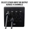 SoundTools WallCAT 8  4 Channel XLR Wall Plate  2 Gang Black Brushed Aluminum  Solderless Installation  Fits Standard 4 Inch Junction Boxes  Supports Analog Audio AES3 DMX Intercom  Male/Female view 2