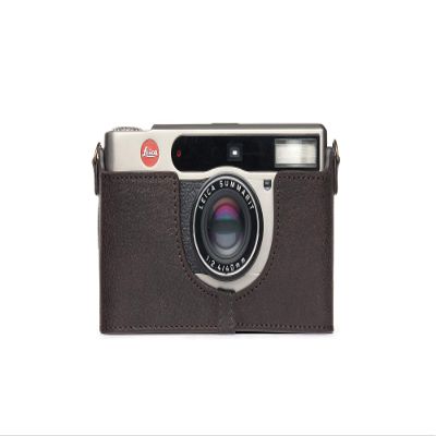 BolinUS Leica Minilux Case, Handmade Genuine Real Leather Half Camera Case Bag Cover for Leica Minilux/Minilux Zoom Camera With Hand Strap (Coffee)