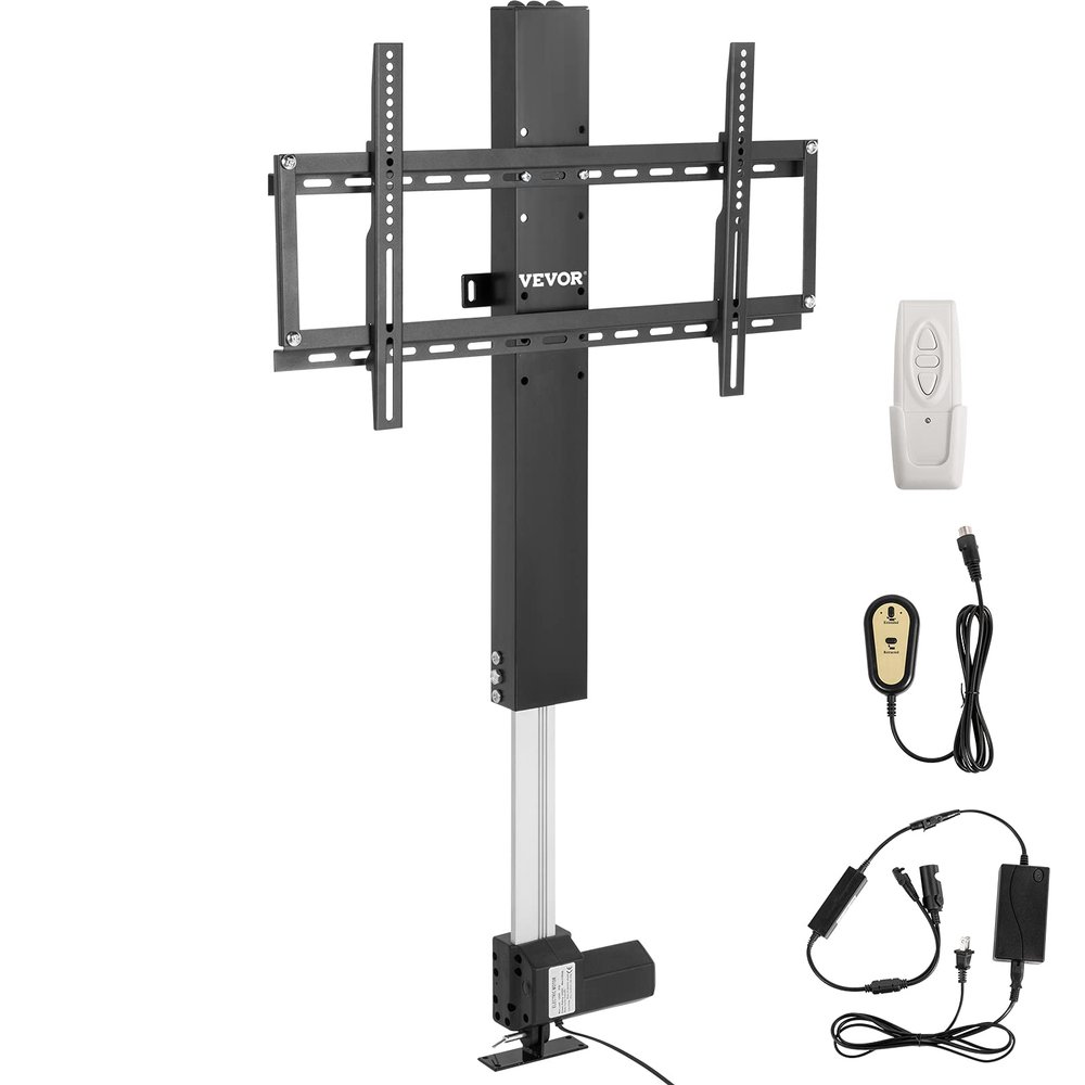 VEVOR Motorized TV Lift Stroke Length 31 Inches Motorized TV Mount Fit for Max.60 Inch Lift with Remote Control Height Adjustable 42-73 Inch,Load Capacity 132 Lbs