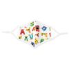 WEDDINGSTAR 3-Ply Kid's Washable Cloth Face Mask Reusable and Adjustable with Filter Pocket - Alphabet view 2