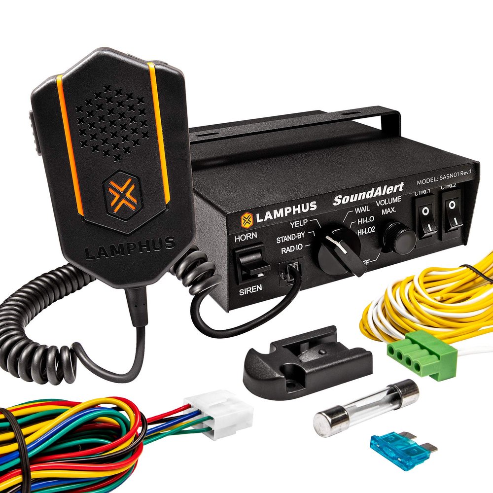 LAMPHUS SoundAlert 100W Police Siren PA System Amplifier for Truck