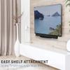 VIVO Under Above VESA Back of TV Wall Mount Shelving Bracket with Tilt, DVD Player, Cable Box, Stereo, and AV Component Glass Storage Shelf, Black, MOUNT-SF04R view 2