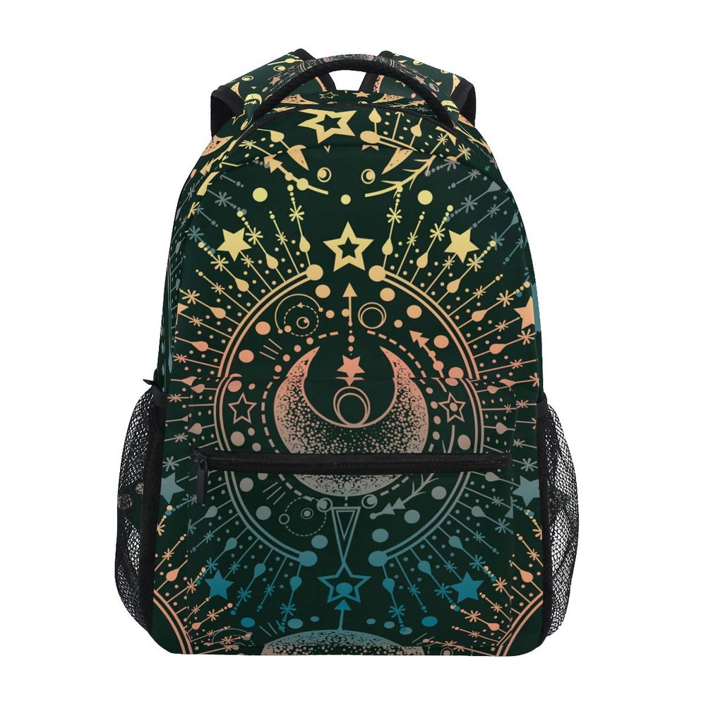 ALAZA Moon & Star Alchemy Magical Large Backpack Personalized Laptop iPad Tablet Travel School Bag with Multiple Pockets