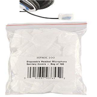 Disposable Headset Microphone Sanitary Covers - Bag of 100