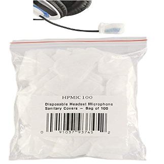 Disposable Headset Microphone Sanitary Covers - Bag of 100