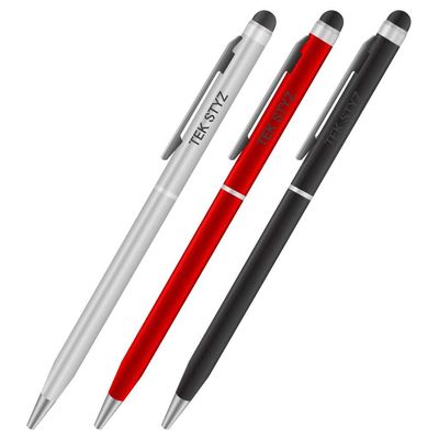 PRO Stylus Pen for ONN 7 inch with Ink, High Accuracy, Extra Sensitive, Compact Form for Touch Screens [3 Pack-Black-Red-Silver]