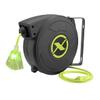 Flexzilla Retractable Extension, 14/3 AWG SJTOW, 50', Grounded Triple Tap Outlet Electric Cord Reel, ZillaGreen, FZ8140503 view 1