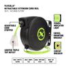 Flexzilla Retractable Extension, 14/3 AWG SJTOW, 50', Grounded Triple Tap Outlet Electric Cord Reel, ZillaGreen, FZ8140503 view 3