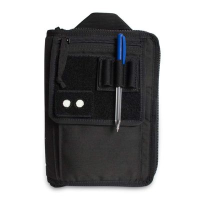 Tactical Notebook Covers Pilot Aircrew Checklist Binder Cover | Zippered Cordura Case with Binder Rings | Durable Protective Case for Field Use & Tactical Gear (Black, Cover Only)