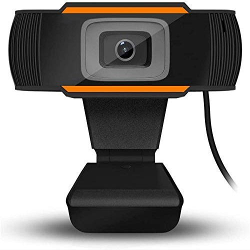 1080P HD Webcam with Dual Microphones - Webcam for Gaming Conferencing, Laptop or Desktop Webcam, USB Computer Camera for Mac Xbox YouTube Skype OBS, Free-Driver Installation Fast Autofocus Orange
