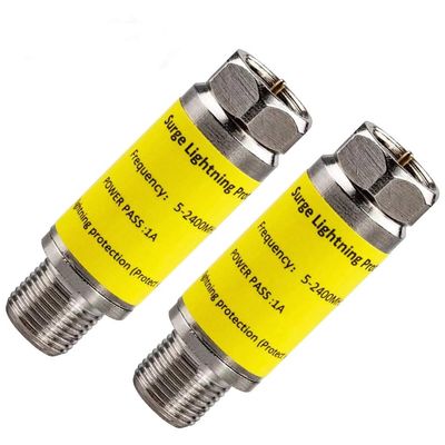 Cable Protector for TV - 2PCS Coaxial Surge Protector for Satellite Antenna Cable TV Surge Lightning Protector for TV Antenna