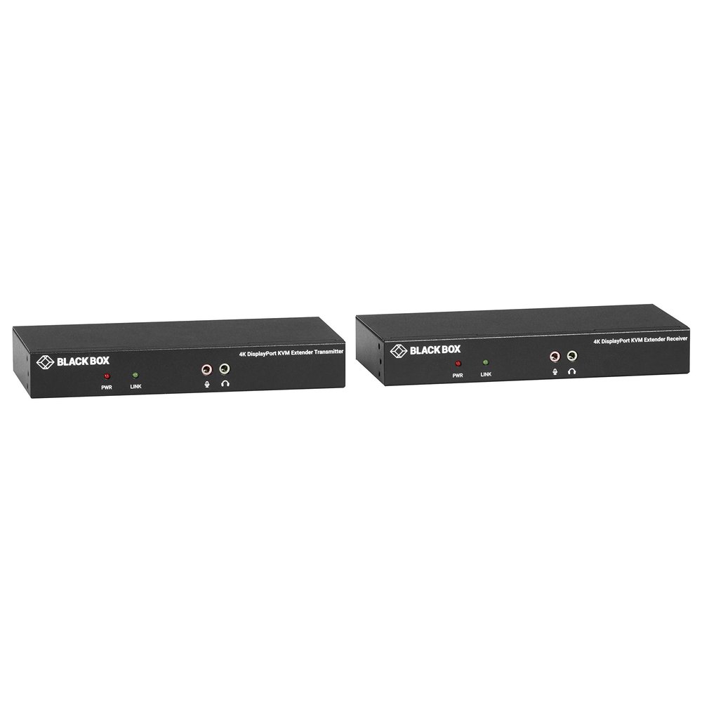 Black Box Network - KVXLCDP-100 - Black Box KVX KVM Extender - 1 Computer(s) - 1 Local User(s) - 328.08 ft Range - 4K - 3840 x 2160 Maximum Video Resolution - 2 x Network (RJ-45) - 5 - DisplayPort - 5