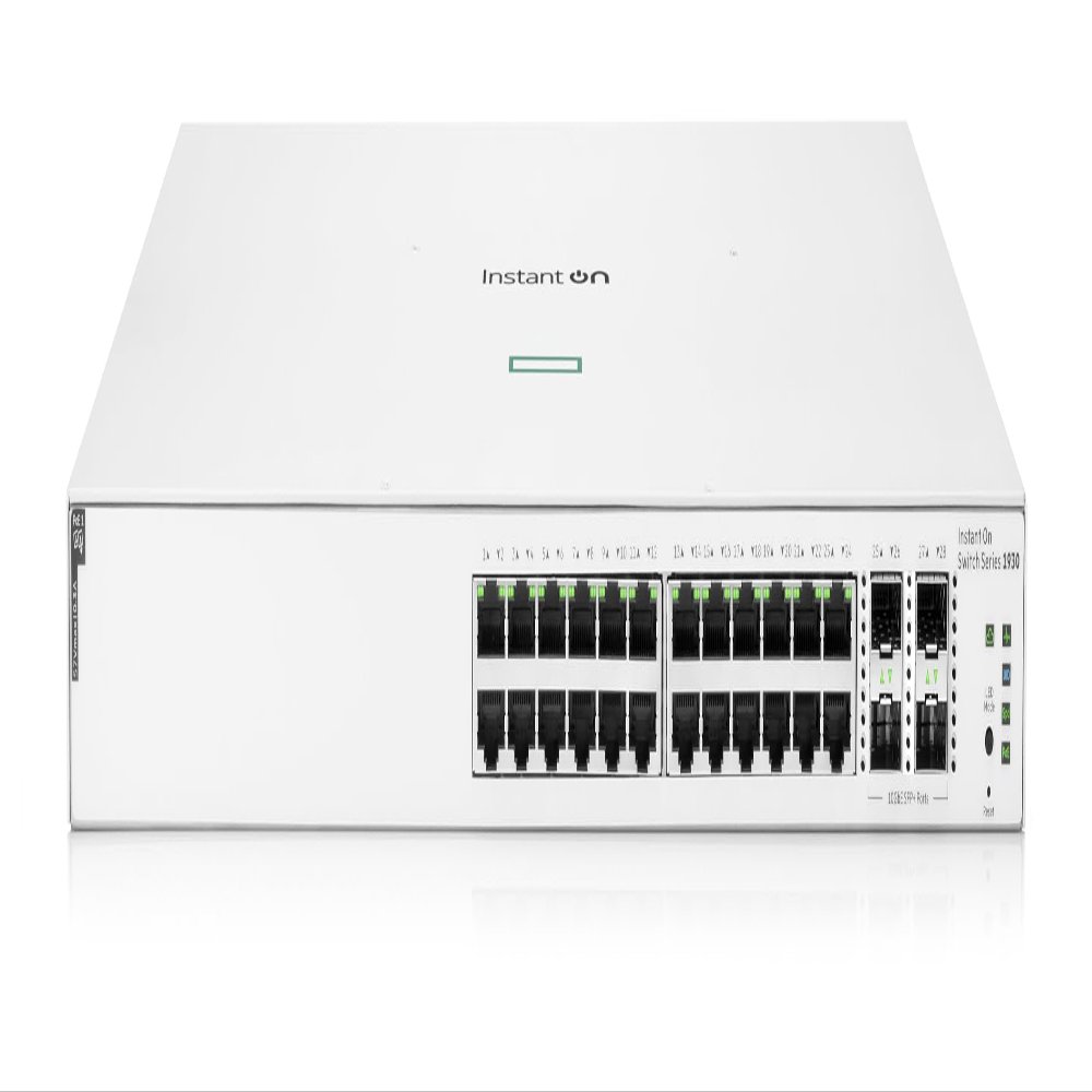 Aruba Instant On 1930 28P Gb Ethernet 24xGE PoE (370W), 4X 1G/10G SFP+, L2+ Smart Switch EU Europe Cord (JL684A#ABB)