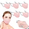 3-Layer Reusable Premium Quality Cotton Fabric Protective Covers (Pink-5Pack) view 1