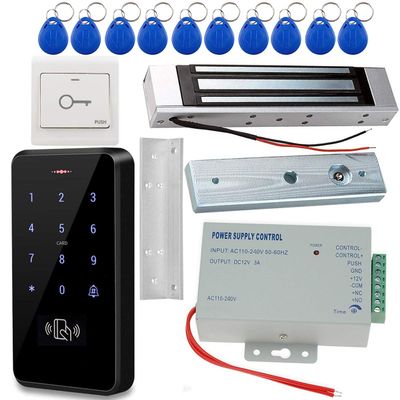 LEXI 3000 Users Complete Set Waterproof Touch Panel RFID Keypad 125KHz Access Controller with Upgraded Electric Magnetic Lock and Power Supply, Complete Set for Door Entry Access Control