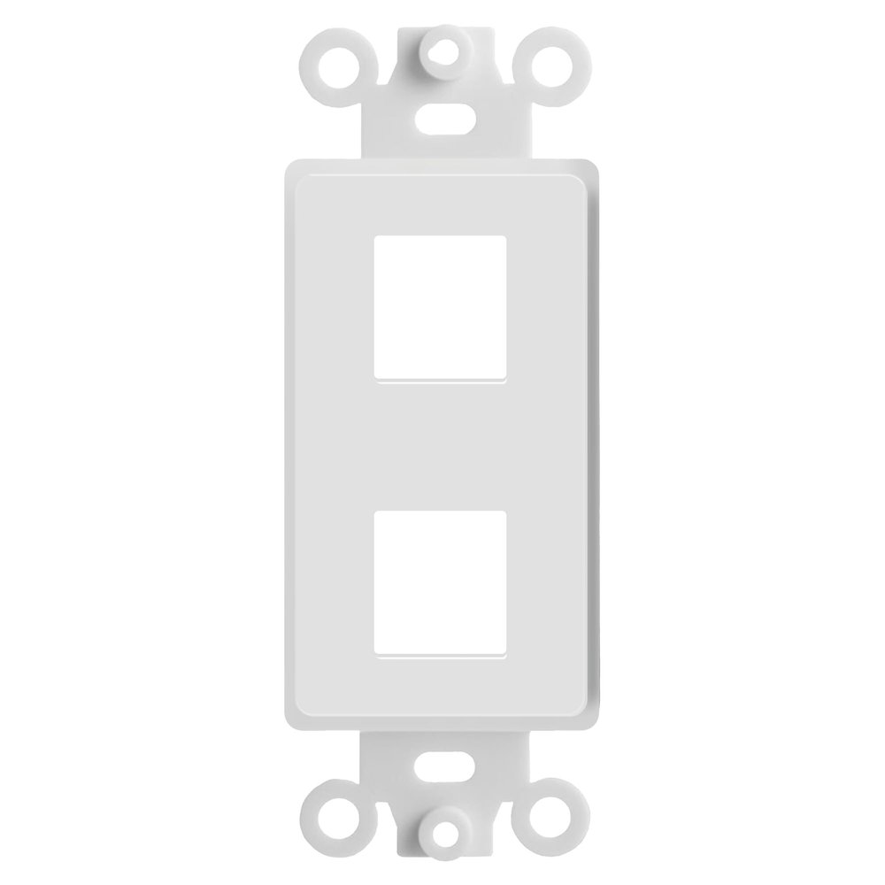 Big-A - 2 Port Decorator Wall Plate 1-Gang Keystone Decorative Insert, Keystone Jack Single Gang Wall Plate - White