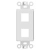 Big-A - 2 Port Decorator Wall Plate 1-Gang Keystone Decorative Insert, Keystone Jack Single Gang Wall Plate - White view 1