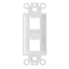 Big-A - 2 Port Decorator Wall Plate 1-Gang Keystone Decorative Insert, Keystone Jack Single Gang Wall Plate - White view 2