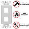 Big-A - 2 Port Decorator Wall Plate 1-Gang Keystone Decorative Insert, Keystone Jack Single Gang Wall Plate - White view 4