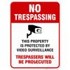 Video Surveillance No Trespassing Sign, CCTV Security Camera, view 1