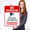 Video Surveillance No Trespassing Sign, CCTV Security Camera, view 2