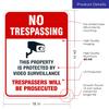 Video Surveillance No Trespassing Sign, CCTV Security Camera, view 3