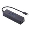 Kglsfjop USB-C/Type-C to 3 USB 3.0 Ports HUB + RJ45 High Speed Gigabit Ethernet Adapter Multi-Function LAN Adapter view 1