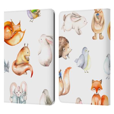 Head Case Designs Officially Licensed Haroulita Cute Mix Animal Patterns Leather Wallet Case Compatible with Kindle Paperwhite 1/2 / 3