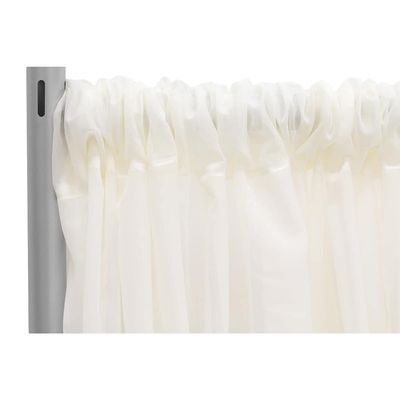 1 Pc, Sheer Voile Flame Retardant (Fr) 14Ft H X 118" W Drape/Backdrop Curtain Panel - Ivory(Machine Washable Cold & Low Heat) for Upcoming Wedding, Birthday, Shower, Tradeshow