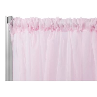 1 Pc, Sheer Voile Flame Retardant (Fr) 10Ft H X 118" W Drape/Backdrop Curtain Panel - Pink(Machine Washable Cold & Low Heat) for Upcoming Wedding, Birthday, Shower, Tradeshow