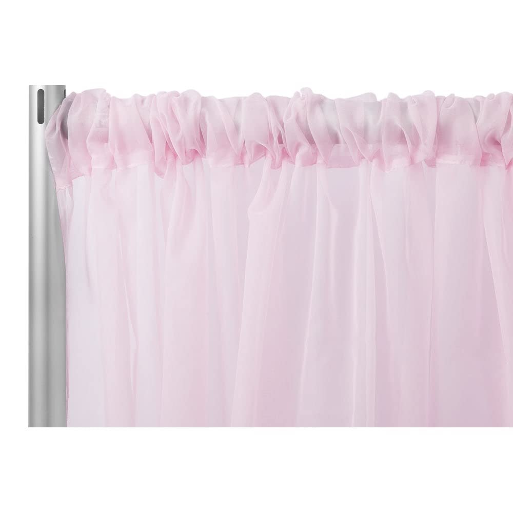 1 Pc, Sheer Voile Flame Retardant (Fr) 10Ft H X 118" W Drape/Backdrop Curtain Panel - Pink(Machine Washable Cold & Low Heat) for Upcoming Wedding, Birthday, Shower, Tradeshow